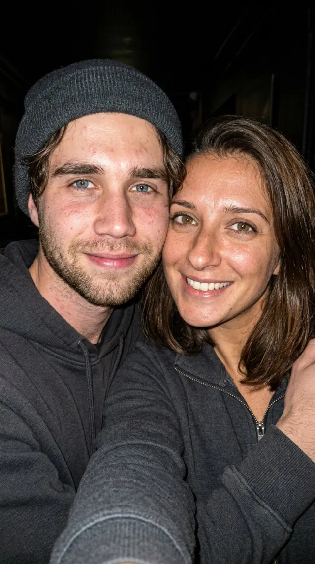 AI Couple Photo Maker 'Cheek-to-Cheek Flash Selfie' style — before and after example